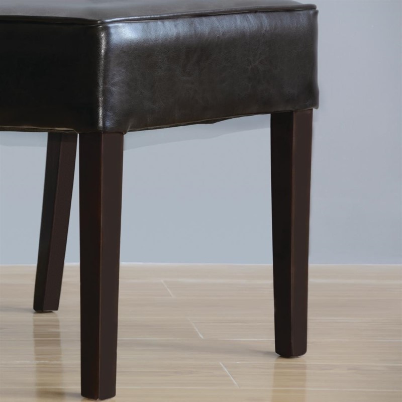  Bolero Chunky Faux Leather Chairs Dark Brown (Pack of 2) 