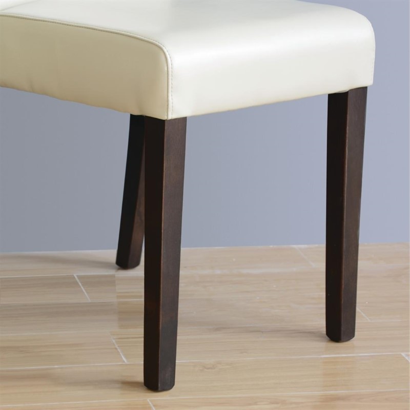  Bolero Faux Leather Dining Chairs Cream (Pack of 2) 