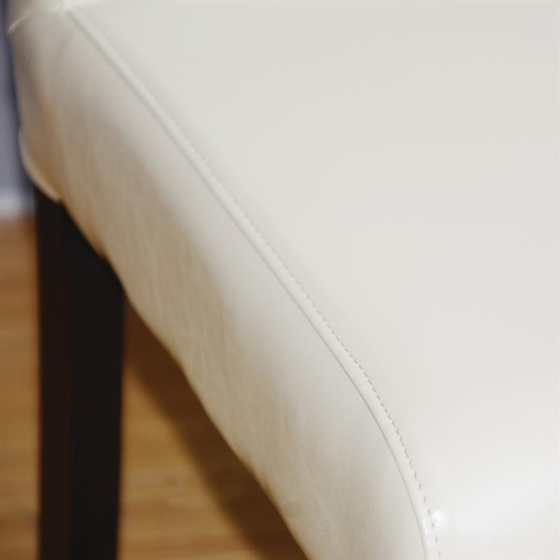  Bolero Faux Leather Dining Chairs Cream (Pack of 2) 