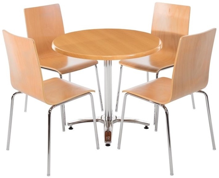  Bolero GR342 - Square Back Sidechair (Natural Finish) (Pack 4) 
