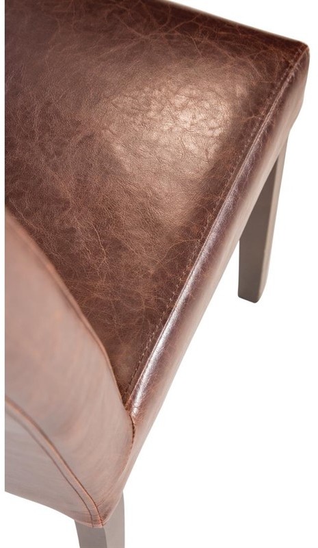  Bolero Faux Leather Dining Chair Antique Brown (Pack of 2) 