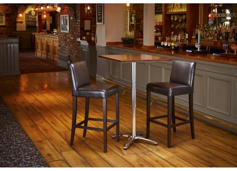  Bolero Faux Leather High Bar Stool Brown (Single) 