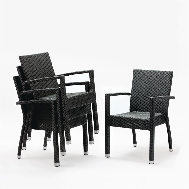 Bolero DL477 - Wicker Armchair Charcoal (Pack 4) 