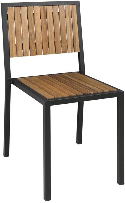  Bolero DS150 - Steel & Acacia SideChair (Pack 4) 