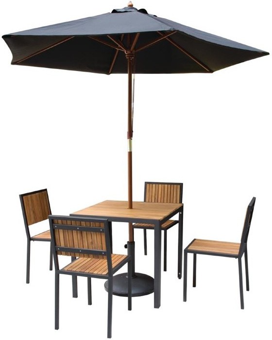  Bolero DS150 - Steel & Acacia SideChair (Pack 4) 