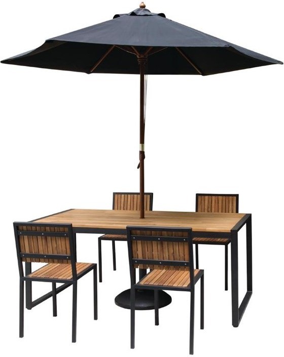  Bolero DS150 - Steel & Acacia SideChair (Pack 4) 