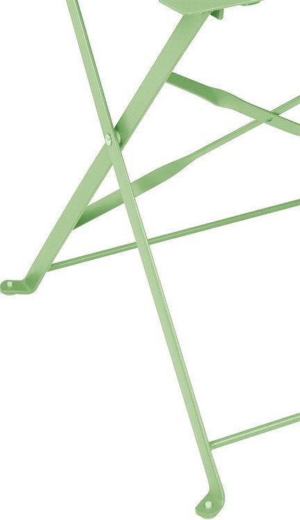  Bolero Pavement Style Steel Folding Chairs Light Green (Pack of 2) 