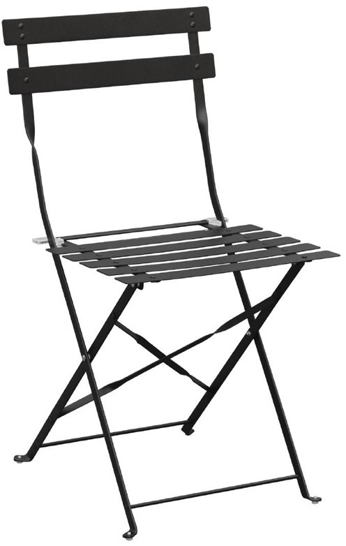  Bolero GH553 - Black Pavement Style Steel Chairs (Pack 2) 