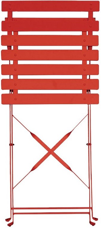  Bolero GH555 - Red Pavement Style Steel Chairs (Pack 2) 