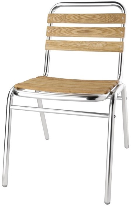  Bolero GK997 - Aluminium & Ash Bistro Sidechair (Pack 4) 