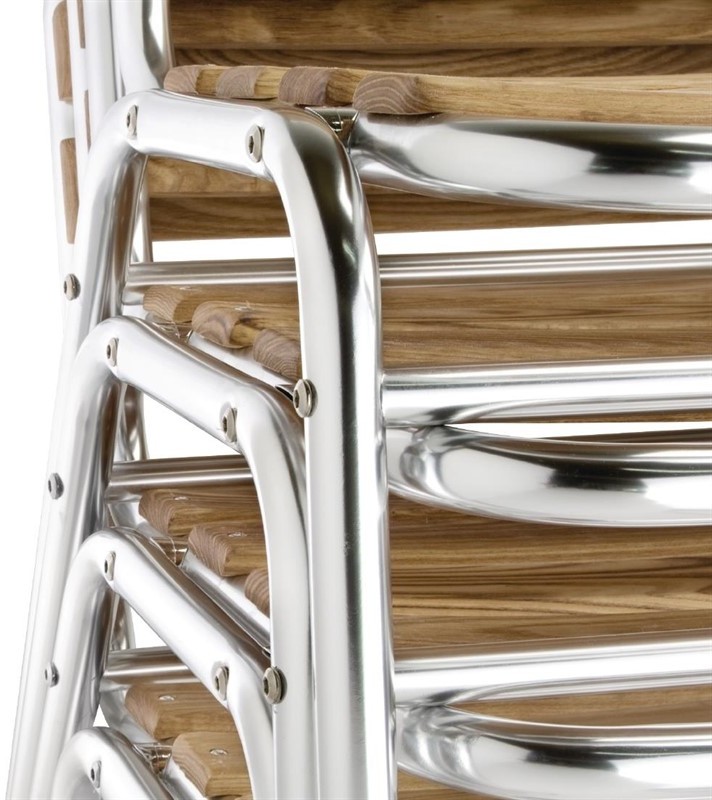 Bolero GK997 - Aluminium & Ash Bistro Sidechair (Pack 4) 