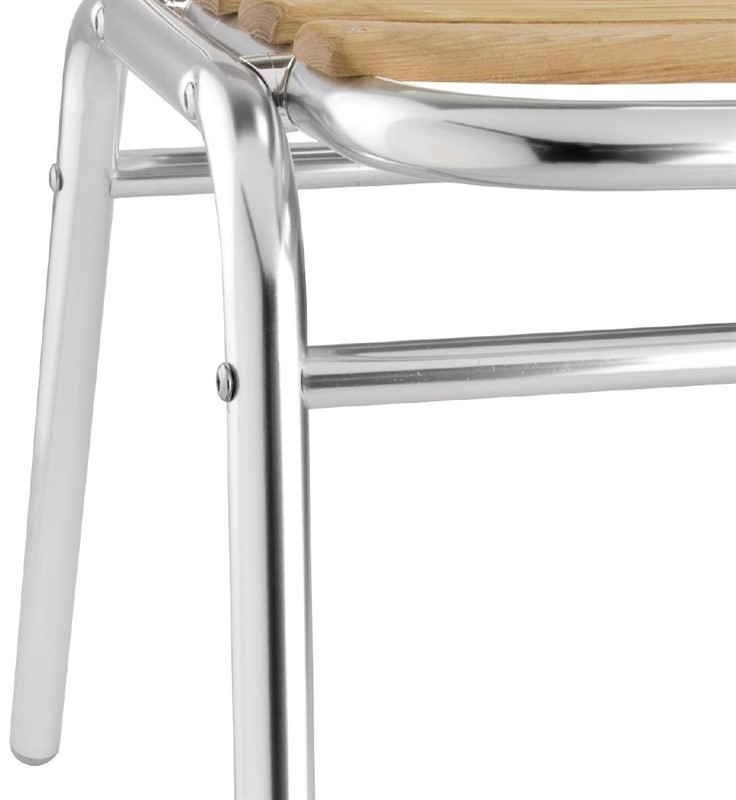  Bolero GK997 - Aluminium & Ash Bistro Sidechair (Pack 4) 