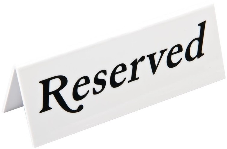  Olympia Plastic Reserve Signs (Pack of 10) 