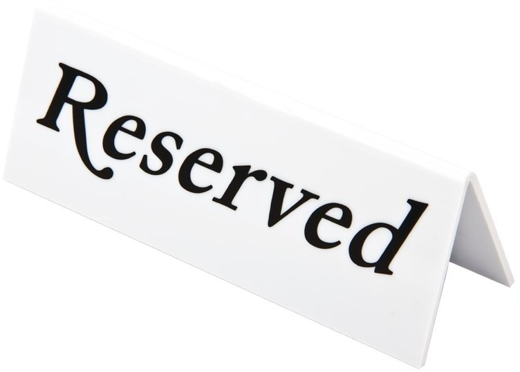  Olympia Plastic Reserve Signs (Pack of 10) 
