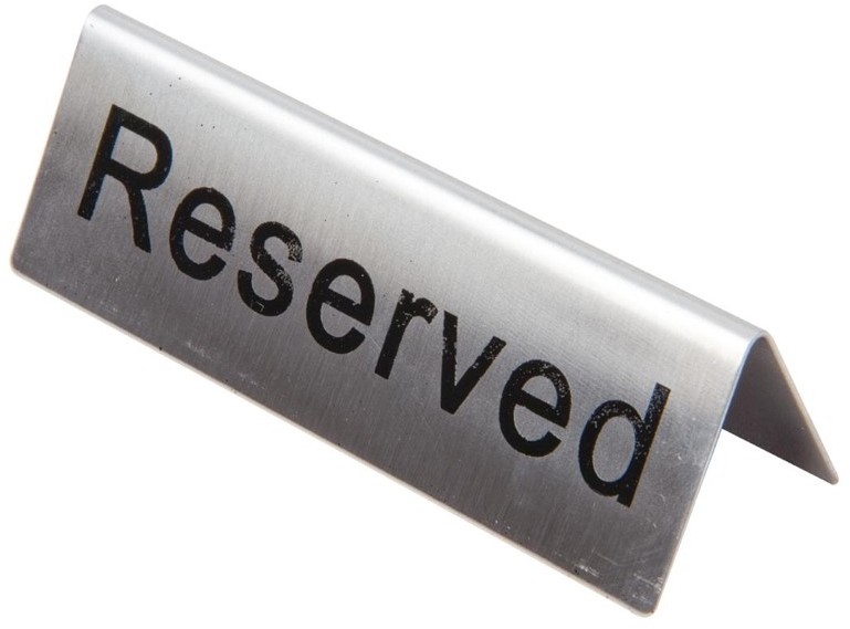  Olympia Brushed Steel Reserved Table Sign (Pack of 10) 