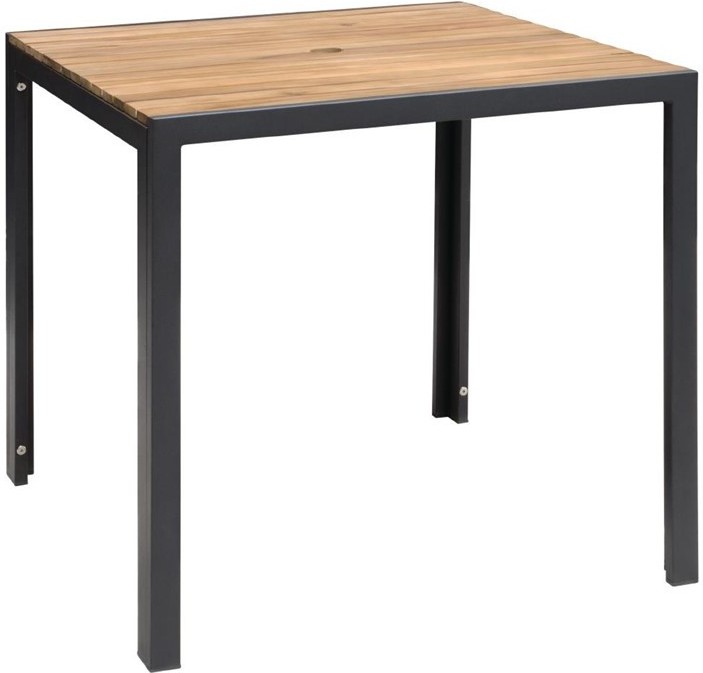  Bolero Square Steel and Acacia Table 800mm 