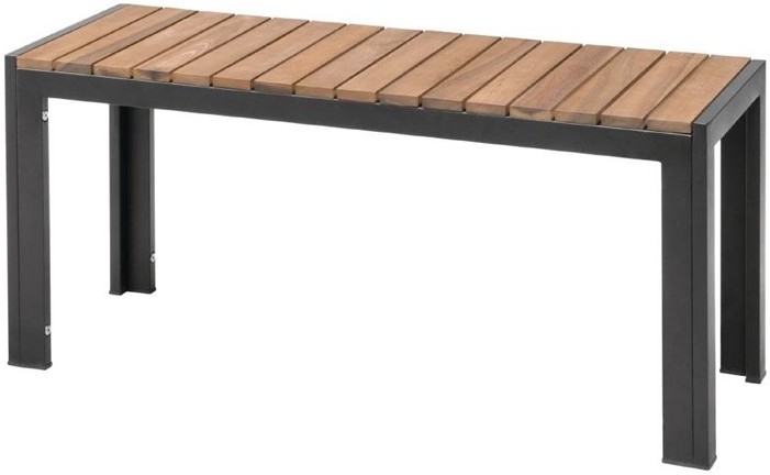 Bolero Rectangular Steel and Acacia Benches 1000mm (Pack of 2) 