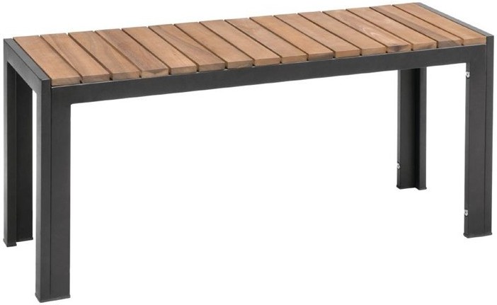  Bolero Rectangular Steel and Acacia Benches 1000mm (Pack of 2) 