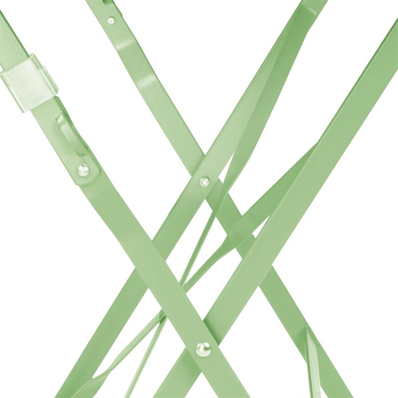  Bolero Square Pavement Style Steel Folding Table Light Green 600mm 
