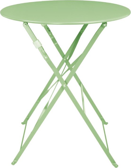  Bolero Round Pavement Style Steel Folding Table Light Green 595mm 
