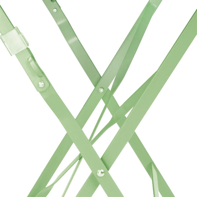  Bolero Round Pavement Style Steel Folding Table Light Green 595mm 