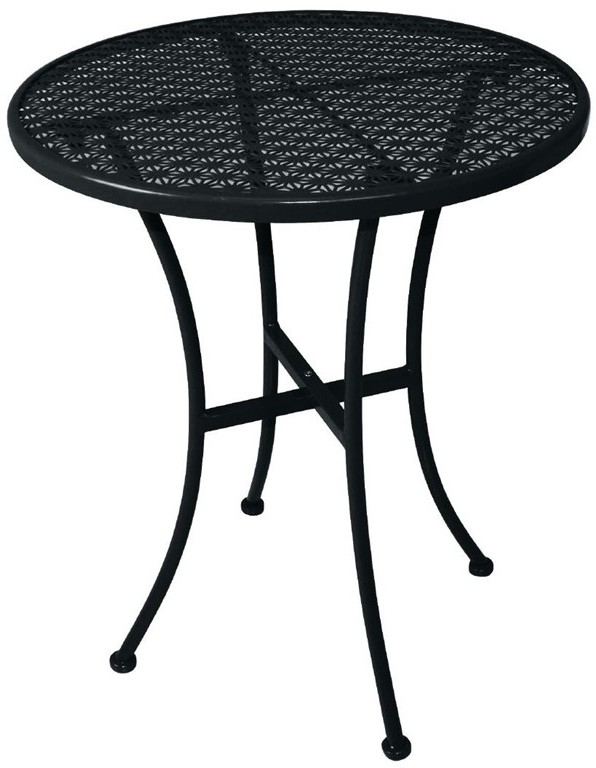  Bolero Black Steel Patterned Round Bistro Table Black 600mm 