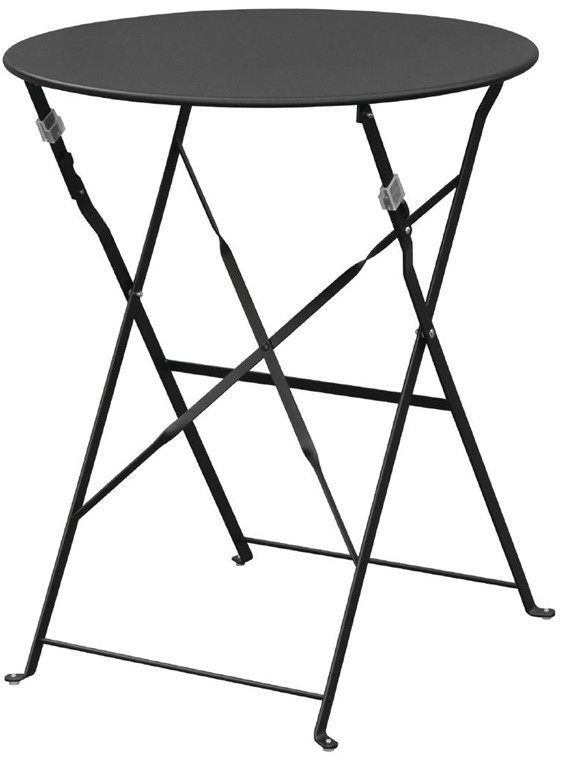  Bolero Black Pavement Style Steel Table 595mm 