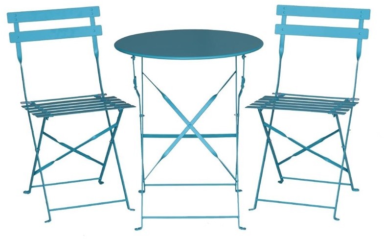  Bolero Seaside Blue Pavement Style Steel Table 595mm 