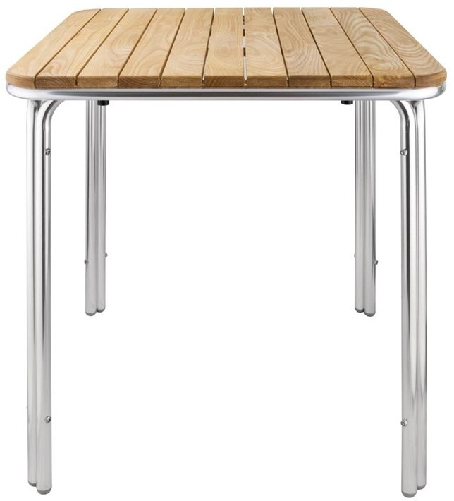  Bolero Square Ash and Aluminium Table 700mm 