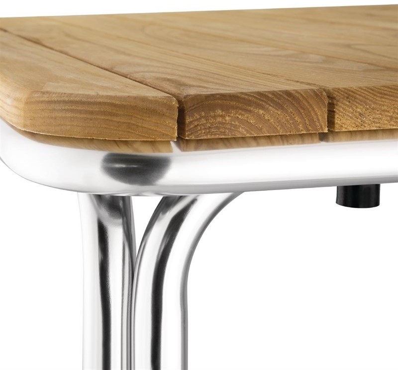  Bolero Square Ash and Aluminium Table 700mm 