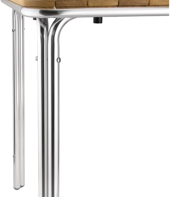  Bolero Square Ash and Aluminium Table 700mm 
