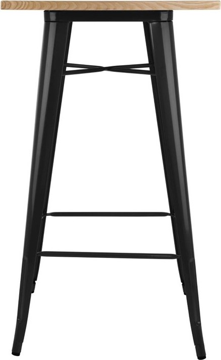  Bolero Bistro Bar Table with Wooden Top Black 