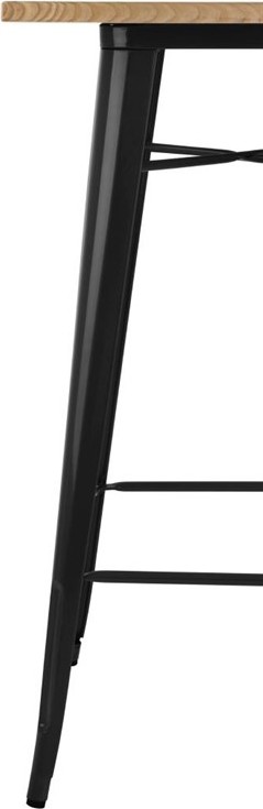  Bolero Bistro Bar Table with Wooden Top Black 