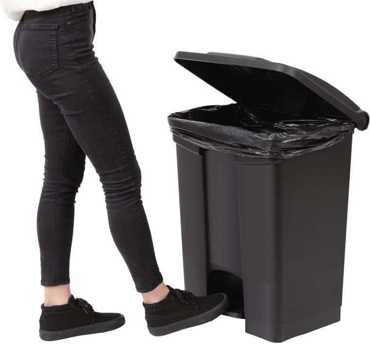  Jantex Kitchen Pedal Bin Black 65Ltr 