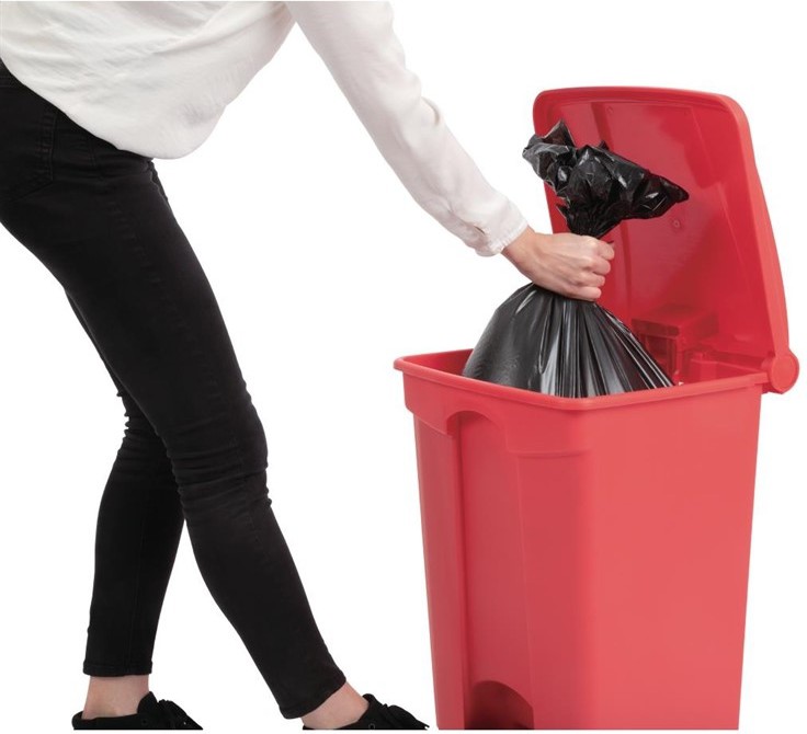  Jantex Kitchen Pedal Bin Red 45Ltr 