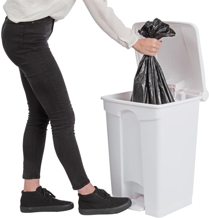  Jantex Kitchen Pedal Bin White 45Ltr 