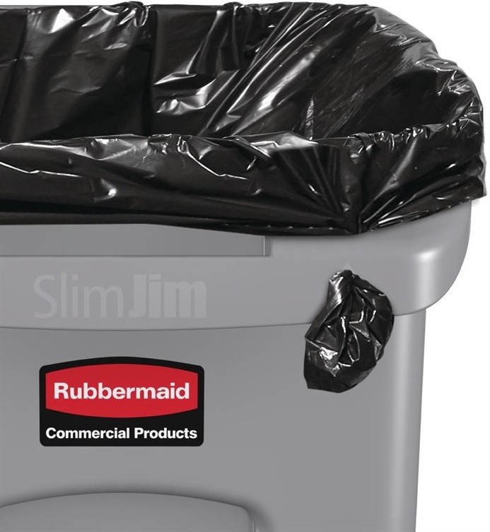  Rubbermaid Slim Jim Container With Venting Channels Grey 60Ltr 
