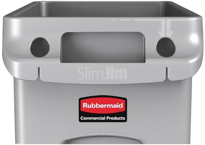  Rubbermaid Slim Jim Container With Venting Channels Grey 87Ltr 