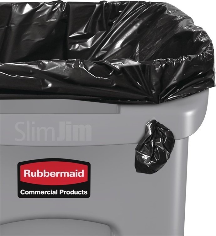  Rubbermaid Slim Jim Container With Venting Channels Grey 87Ltr 