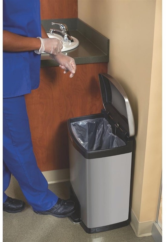  Rubbermaid Slim Jim Front Step on Pedal Bin Stainless Steel 50Ltr 