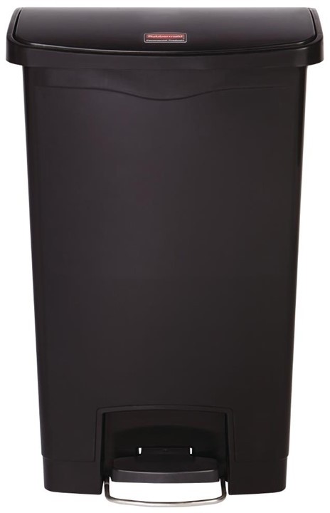  Rubbermaid Slim Jim Step on Front Pedal Black 50Ltr 