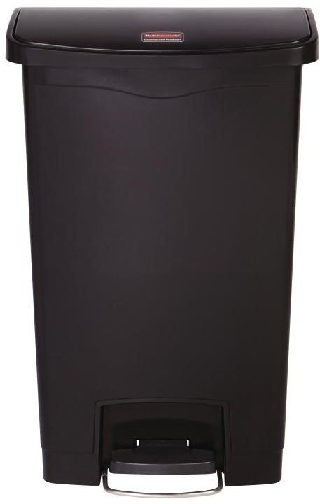 Rubbermaid Slim Jim Step on Front Pedal Black 50Ltr 