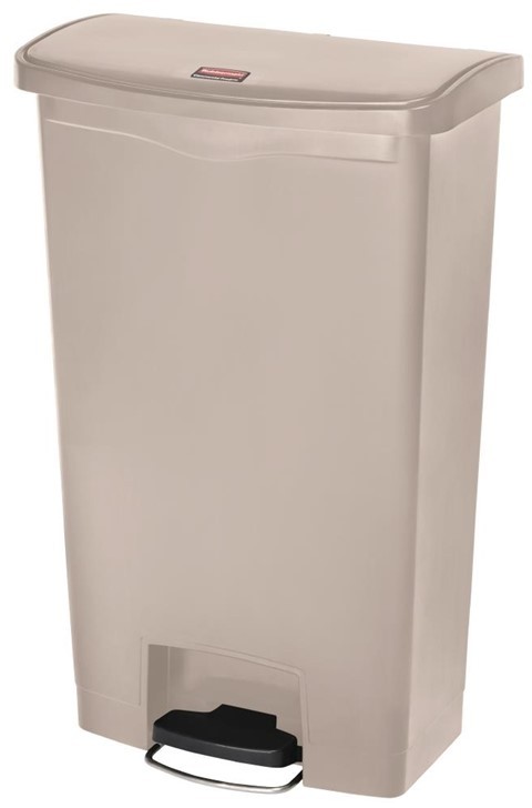 Rubbermaid Slim Jim Step on Front Pedal Beige 68Ltr 