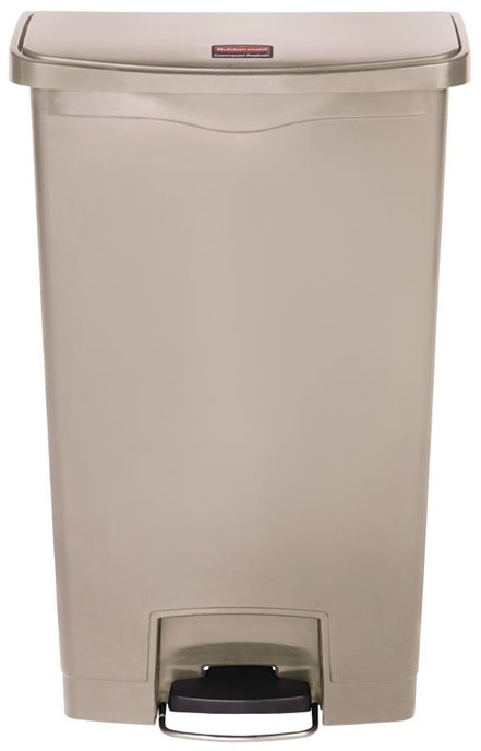  Rubbermaid Slim Jim Step on Front Pedal Beige 68Ltr 