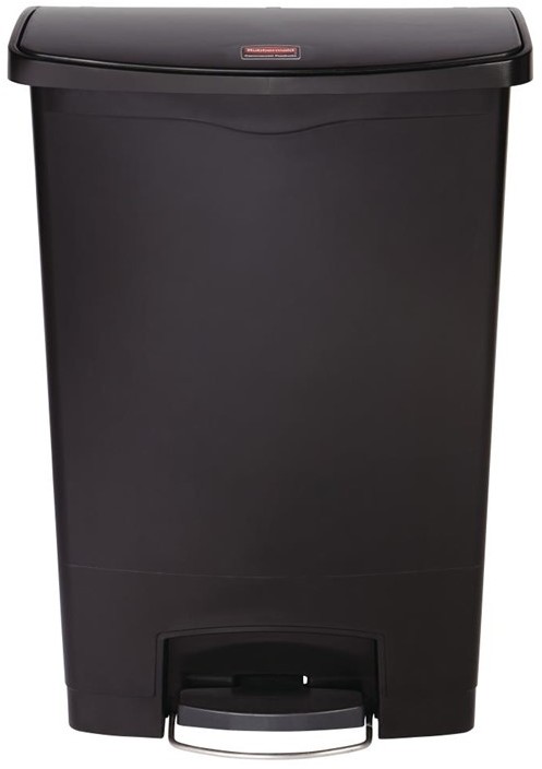  Rubbermaid Slim Jim Step on Front Pedal Black 90Ltr 
