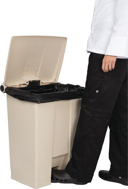  Rubbermaid Step On Pedal Bin Beige 68Ltr 