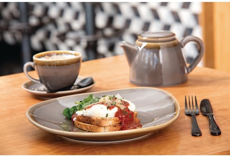  Olympia Kiln Cappuccino Saucer Smoke 140mm (Pack of 6) 