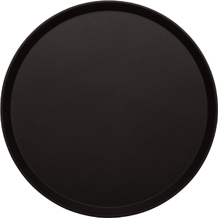  Cambro Treadlite Fibreglass Round Non-Slip Tray Black 355mm 