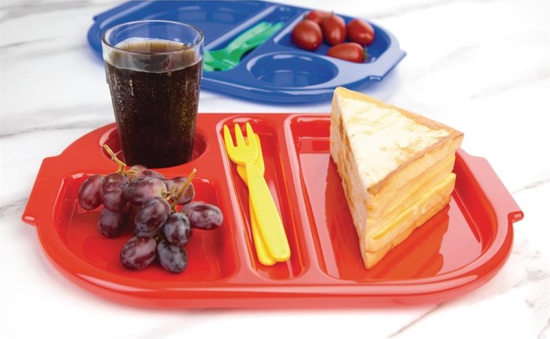  Kristallon Small Polycarbonate Compartment Food Trays Red 322mm 
