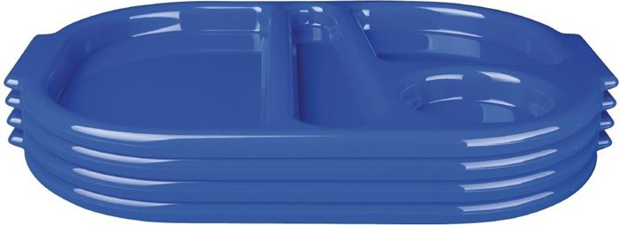  Kristallon Small Polycarbonate Compartment Food Trays Blue 322mm 